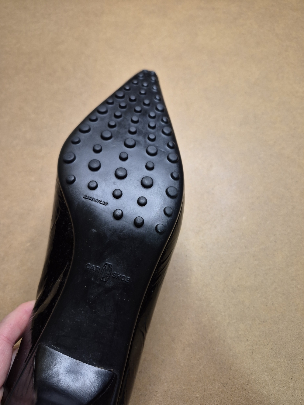 The Original Car Shoe Black Patent Pointed-Toe Kitten Heels with Bow - Picture 7 of 11